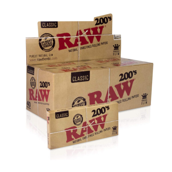 RAW Creaseless King Size Slim Classic Rolling Papers | 40 Packs